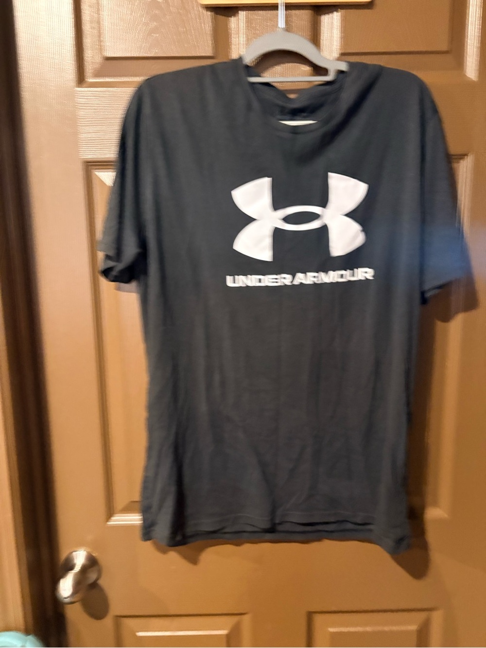 Under Armour Black Short Sleeve Tee with Large White Logo